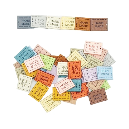 Microfiber Label Tags, Clothing Handmade Labels, for DIY Jeans, Bags, Shoes, Hat Accessories, Rectangle