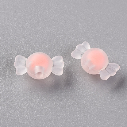 Transparent Acrylic Beads, Frosted, Bead in Bead, Candy