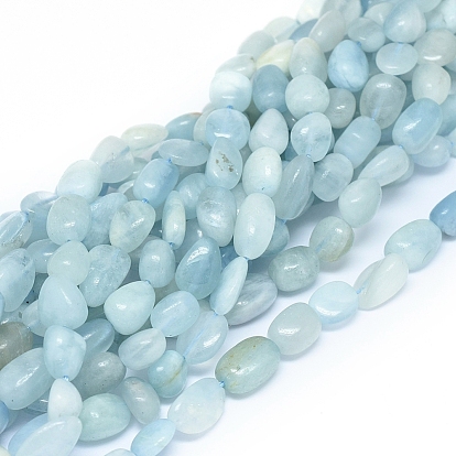 Natural Aquamarine Beads Strands, Nuggets