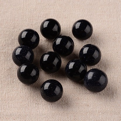 Synthétiques perles de goldstone bleu, sphère de pierres précieuses, ronde, pas de trous / non percés, 16mm