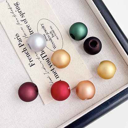 Perles européennes opaques acrylique, Perles avec un grand trou   , ronde