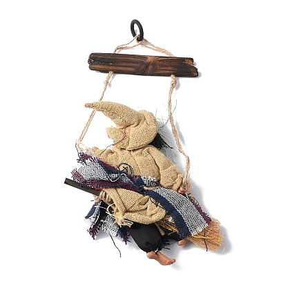 Хэллоуин летающая ведьма ткань висячие украшения, с деревянной приветственной табличкой, для украшения бара фестиваля призраков