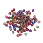 Perles de verre tchèques, transparent/imitation opalite/électrolytique/couleur d'incrustation d'or/teint/translucide, fleur