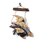 Halloween Flying Witch Cloth Hanging Decorations, with Wood Welcome Sign, for Ghost Festival Bar Decoration