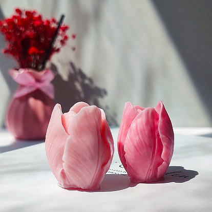 Moules à bougies en silicone en forme de fleur de tulipe, bricolage, pour la fabrication de bougies parfumées