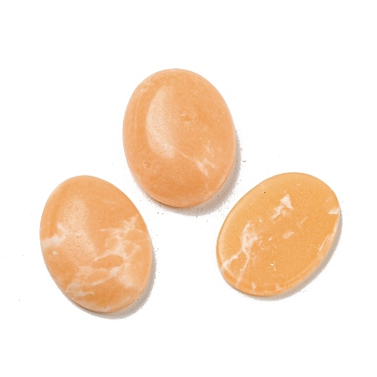 Dyed Synthetic Howlite Cabochons, Oval, Orange Color
