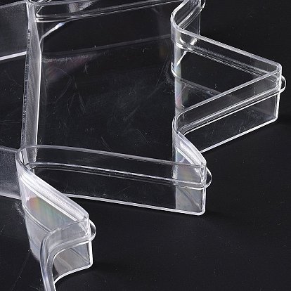 4 Grids Transparent Plastic Box, Maple Leaf Bead Containers for Small Jewelry and Beads