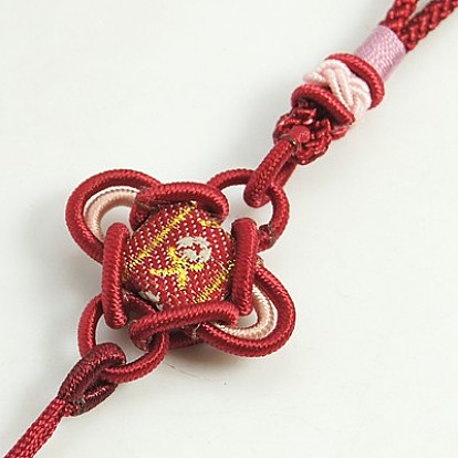 Nylon Cord Loops, with Chinese Knot, 160mm