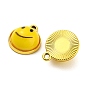 Alloy Resin Pendants, Smiling Face Charms, Lead Free & Cadmium Free