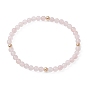 5 pcs 5 style naturel mélangé pierre et laiton perles bracelets extensibles ensemble pour les femmes
