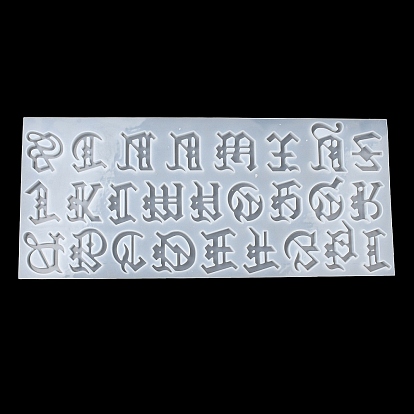 Moldes para colgantes de silicona diy con letras a~z de estilo gótico, moldes de resina, para resina uv, fabricación de joyas de resina epoxi