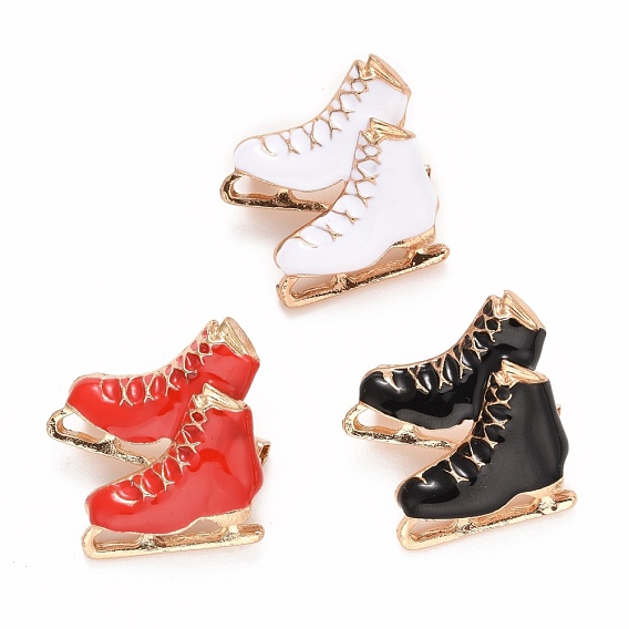 Broche en émail pour chaussures de patinage, Insigne en alliage de thème sportif pour vêtements de sac à dos, or