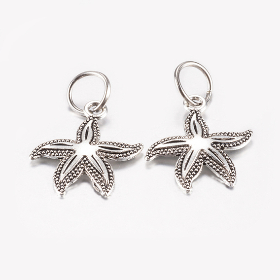 Tibetan Style Alloy Pendants, Starfish/Sea Stars