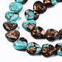 Assembled Natural Bronzite and Synthetic Turquoise Beads Strands, Heart