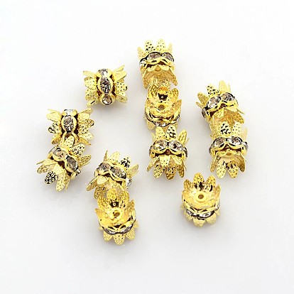 Brass Rhinestone Bead Caps, Cap Spacer