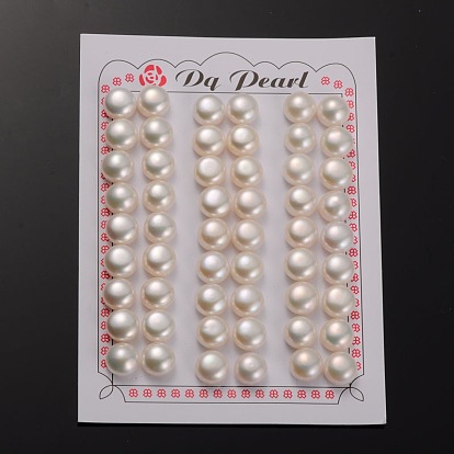 Culture des perles perles d'eau douce naturelles, la moitié foré, RONDELLE 9.5~10x6 mm, Trou: 0.9mm