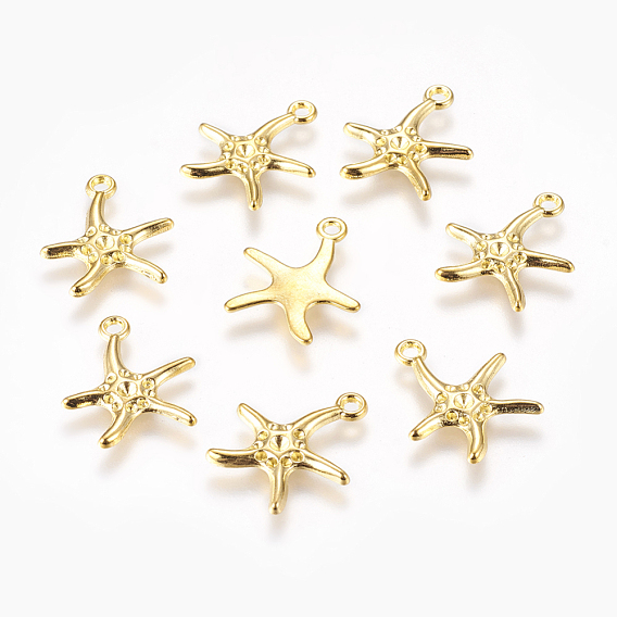Starfish/Sea Stars Alloy Pendant Rhinestone Settings, Lead Free and Cadmium Free, about 22mm long, 19.5mm wide, 2mm thick, hole: 2mm