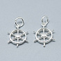 925 Sterling Silver Pendants, with 925 Stamp, with Jump Ring, Helm