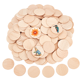250Pcs Unfinished Wooden Cutouts, Flat Round