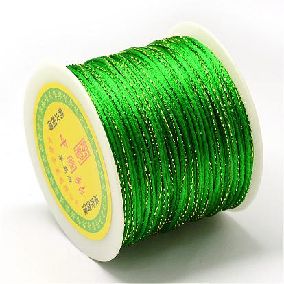 1.5MM Metallic Stain Beads String Cords, Nylon Mouse Tail Cord, 100Yards/Roll