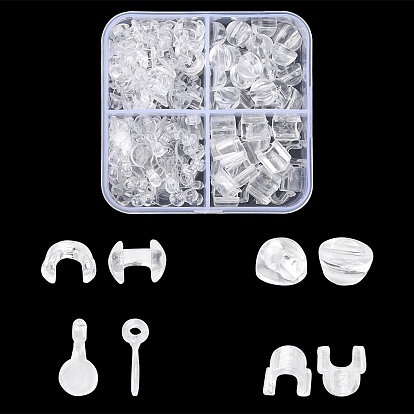 4 Style AS Plastic Base Buckle Hair Findings, for Hair Tie Accessories Making