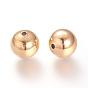 Brass Beads, Nickel Free, Real 18K Gold Plated, Round