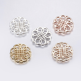 Brass Filigree Joiners Links, Long-Lasting Plated, Lead Free & Cadmium Free, Flower