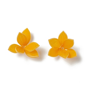 Chapeaux de perles en résine opaque, multi-pétale, fleur