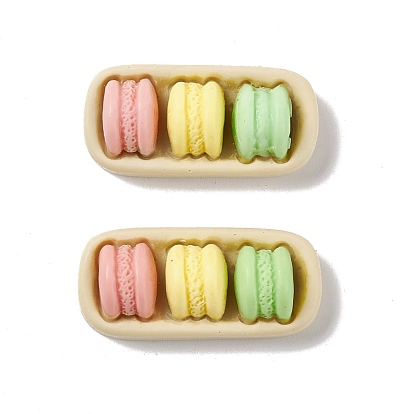 Cabujones decodificados de resina opaca de imitación de alimentos, macaron & sushi & triángulo onigiri, formas mixtas