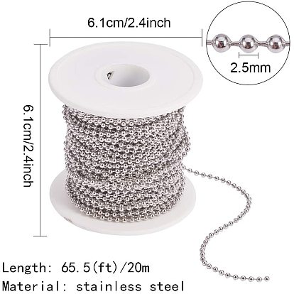 DIY Necklace Making, 304 Stainless Steel Ball Chains with Ball Chain Connectors