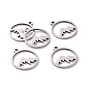 Ion Plating(IP) 201 Stainless Steel Laser Cut Pendants, Mountain
