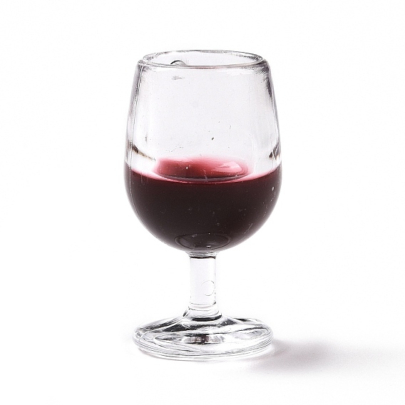 Colgantes de resina transparente, colgante de copa/copa de vino tinto