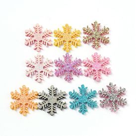 Snowflake Felt Fabric Christmas Theme Decorate, with Glitter Gold Powder, for Kids DIY Hair Clips Make