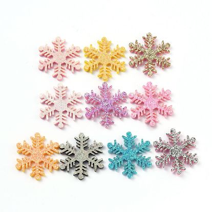 Flocon de neige feutre tissu noël thème décorer, avec de la poudre d'or des paillettes, pour les enfants, les pinces à cheveux bricolage font