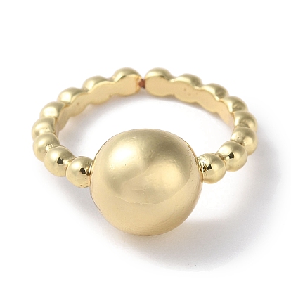 Rack Plating Brass Finger Ring for Women, Long-Lasting Plated, Lead Free & Cadmium Free, Round