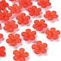 Transparent Acrylic Beads, Frosted, Flower