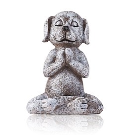 Déco de jardin chien en résine imitation pierre, figurine chien de jardin, Miniature d'ornement de chien méditant, pour fée jardin maison terrasse porche cour art décoration
