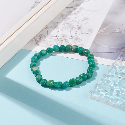 Gemstone Nuggets Beaded Stretch Bracelet for Women