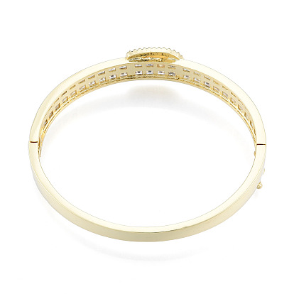 Шарнирный браслет с пряжкой на ремне из кубического циркония, золотые латунные украшения для женщин, без никеля 
