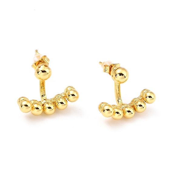 Brass Dangle Stud Earrings, Real 18K Gold Plated, Long-Lasting Plated