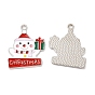 Christmas Alloy Enamel Pendants, Snowman/Christmas Tree/Christmas Bell/House/Deer/Santa Claus