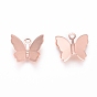 Brass Charms, Long-Lasting Plated, Butterfly