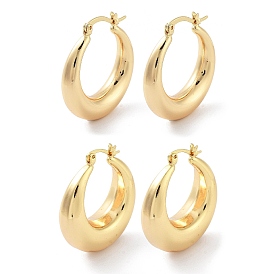 Brass Plain Hoop Earrings
