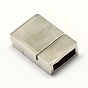 Alloy Magnetic Clasps with Glue-in Ends, Rectangle