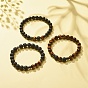 3Pcs 3 Style Natural & Synthetic Mixed Gemstone Stretch Bracelets Set, Essential Oil Gemstone Jewelry for Women