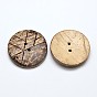2 отверстия плоские круглые кокосовые кнопки швейные, 30x5~6 мм, отверстие : 1 мм
