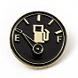 Black Flat Round Enamel Pin, Gold Plated Alloy Lapel Pin Brooch for Backpack Clothes