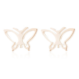 Boucles d'oreilles papillon à la mode - bijoux minimalistes en acier inoxydable