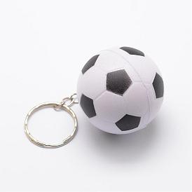 Trousseau de ballon de football / soccer en plastique, avec accessoires clés en alliage, 91mm