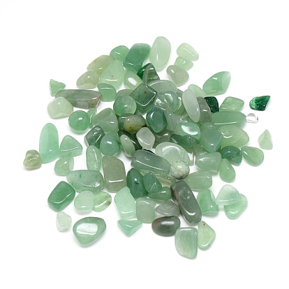 Perles naturelles en aventurine verte, pierre tombée, pas de trous / non percés, puces